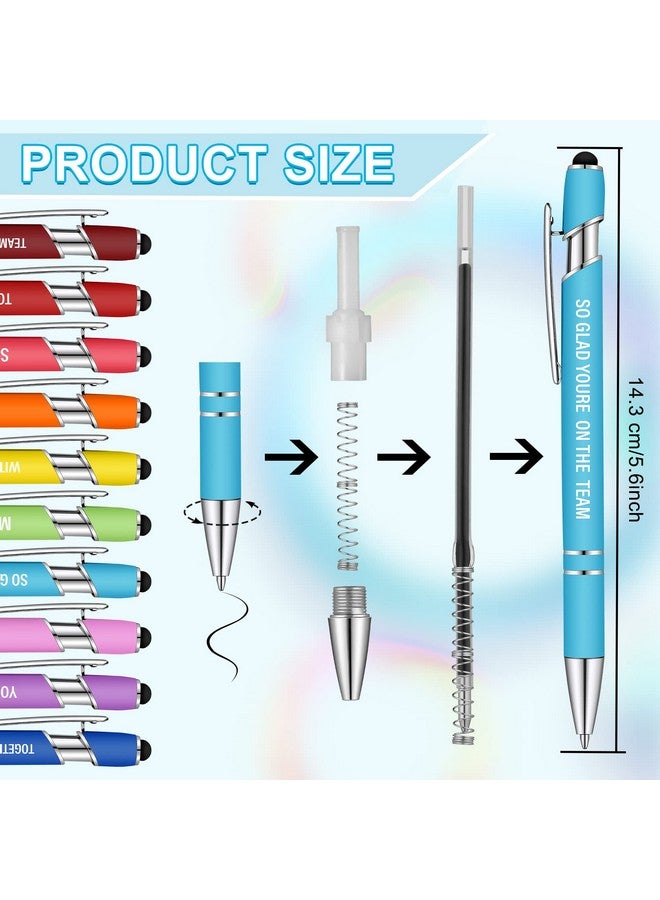 Eersida Employee Appreciation Pens Metal Inspirational Pens Black Ink Greeting Quote Ballpoint Pen With Soft Coated Pens For Events, Parties, Employee Appreciation More(10 Pieces)  - Image 2