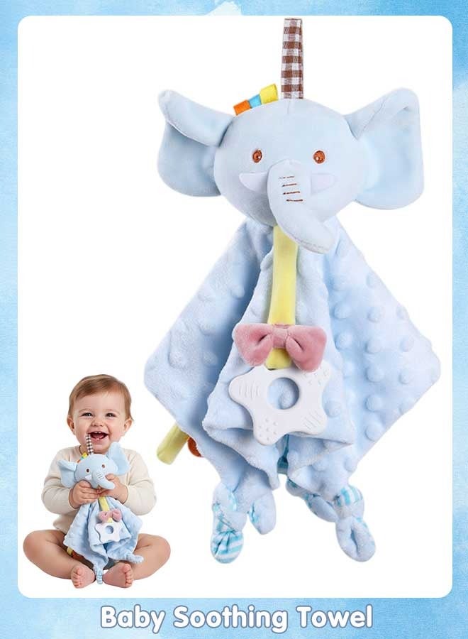 Sharpdo Baby Soothing Towel with Silicone Teething Toy, Baby Soothing Blanket for Infant, Newborn Gifts  (28x28CM) - Image 1