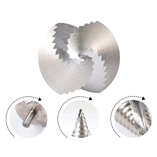 LSLANSOON 6-60mm Step Drill Bit, 12.5mm/0.5” Shank 4241 HSS Spiral Groove Drill Bit for Wood, Plastic, Sheet Metal - Image 3