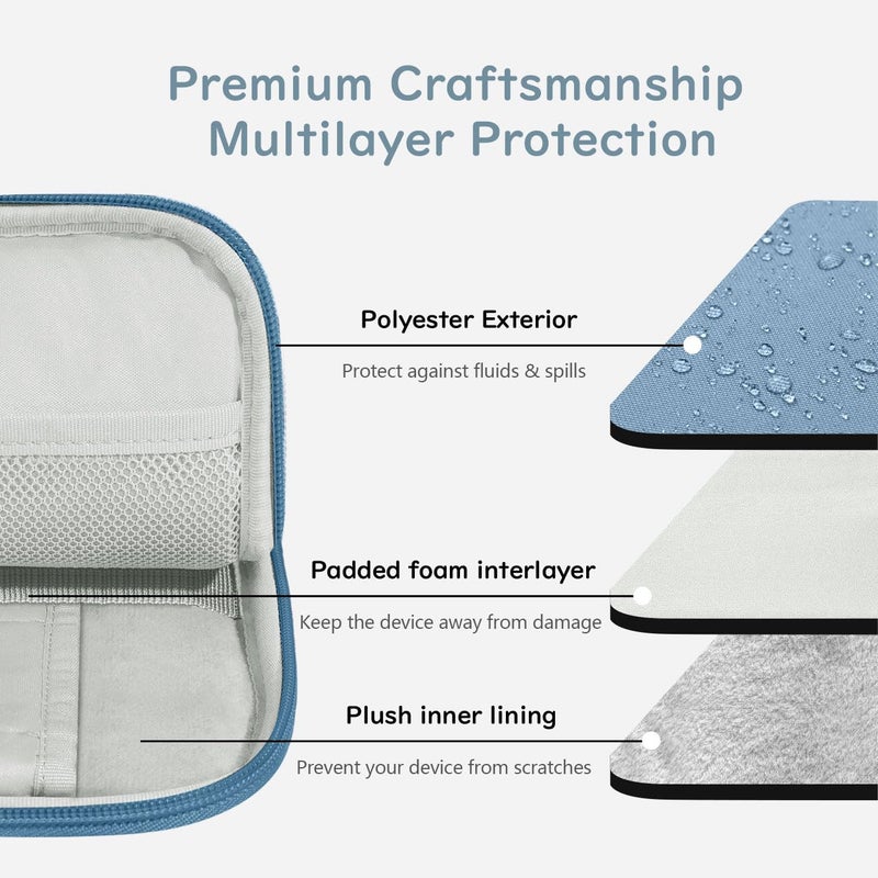 Dadanism 9-11 Inch Tablet Sleeve Padded Carrying Case for iPad (A16) 11th Gen 11", iPad 10th Gen 10.9", iPad Air M4/Pro M5 11", iPad Air 5/4, iPad 9/8/7th Gen, Galaxy Tab A11+ Plus 11", Blue - Image 3