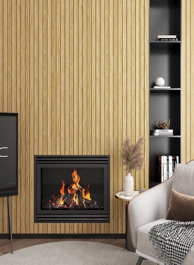 Decotalk Slat Wall Panels Wood Slat Panel Peel and Stick Wood Panels for Walls 12"x86.6" Brown Slatwall Paneling Stick on Wall Panel Paneling Sheets for Walls Woods Veneer Hub Shiplap Panelings - Image 3