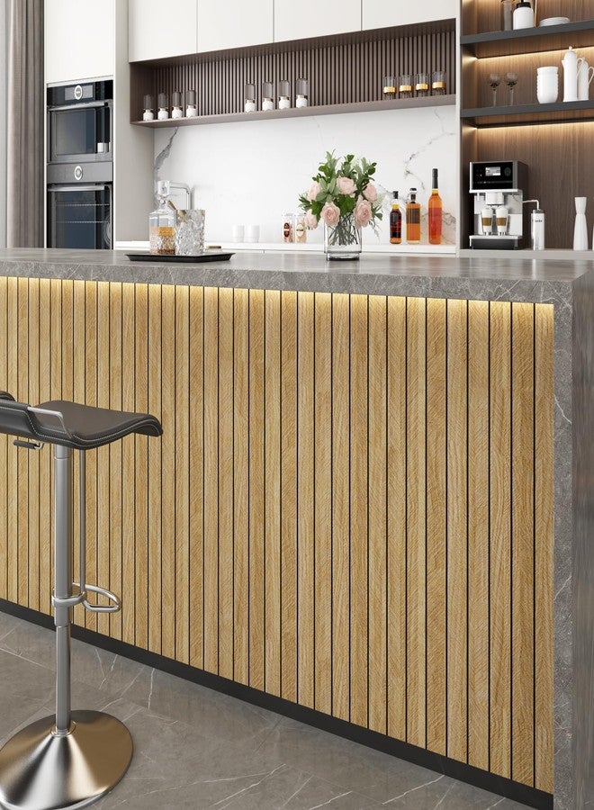 Decotalk Slat Wall Panels Wood Slat Panel Peel and Stick Wood Panels for Walls 12"x86.6" Brown Slatwall Paneling Stick on Wall Panel Paneling Sheets for Walls Woods Veneer Hub Shiplap Panelings - Image 4