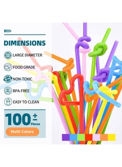MOMENT Colorful [100Pcs] Lot Plastic Flexible Bendable Straw Drinking Straws Valentine'S Day Wedding Birthday Party Decoration Gift, One Size [ Multi Colors]  - Image 3