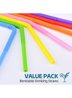 MOMENT Colorful [100Pcs] Lot Plastic Flexible Bendable Straw Drinking Straws Valentine'S Day Wedding Birthday Party Decoration Gift, One Size [ Multi Colors]  - Image 4