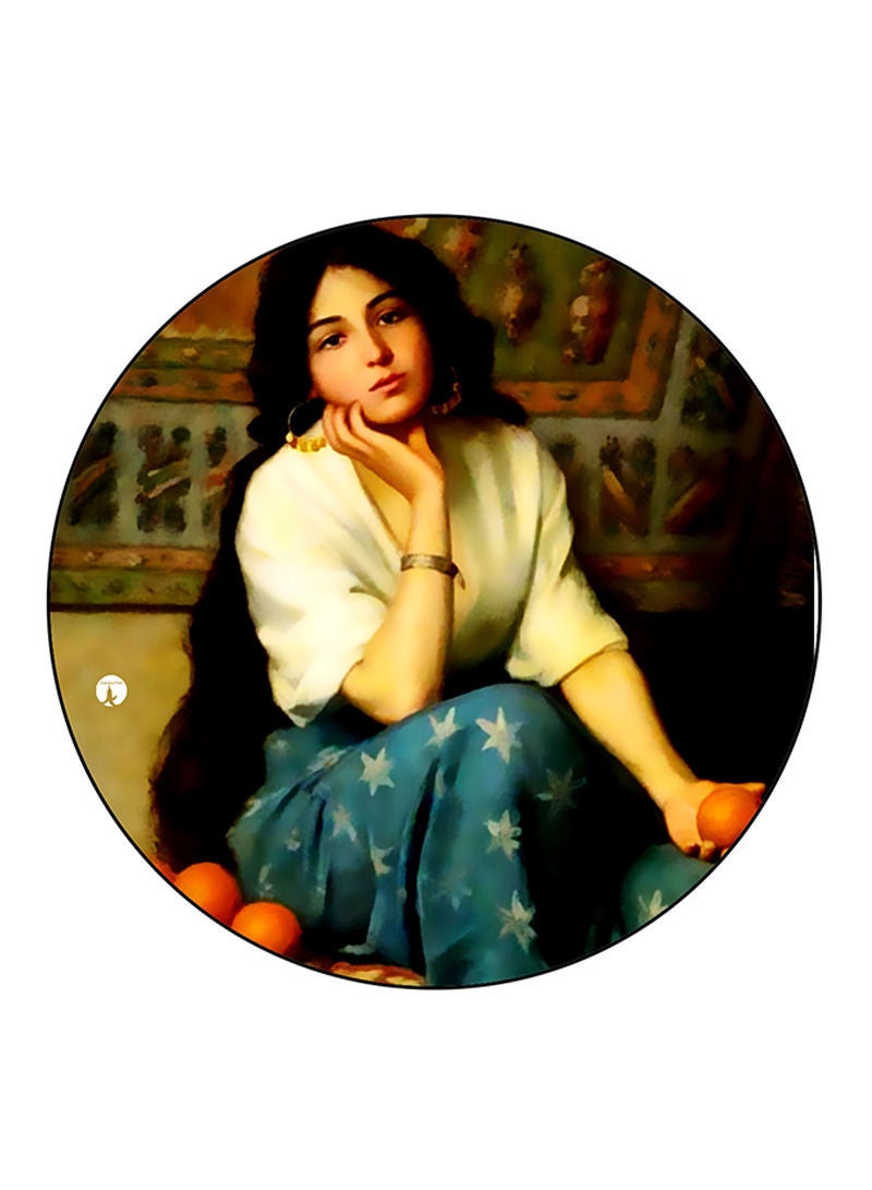 RKN Vintage Art Printed Large Pin Multicolour - Image 1