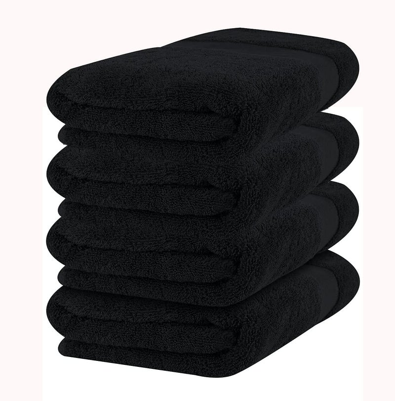 AYUS 425 GSM Pure Cotton Soft and Absorbent Spa Saloon Quality Black Bath Towel (4) - Image 1