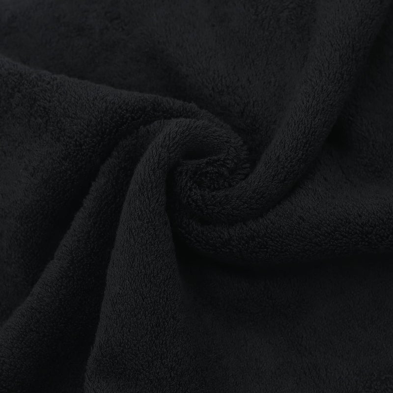 AYUS 425 GSM Pure Cotton Soft and Absorbent Spa Saloon Quality Black Bath Towel (4) - Image 4