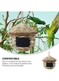 Favarey 3Pcs Birds Nest Straw Eco-Friendly Straw Birdhouse 100% Natural Fiber Bird Nest Hut Cozy Resting Breeding Place with Birds Toy for Medium-Sized Parrots Conures Cockatiel,Large  - Image 3
