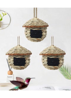 Favarey 3Pcs Birds Nest Straw Eco-Friendly Straw Birdhouse 100% Natural Fiber Bird Nest Hut Cozy Resting Breeding Place with Birds Toy for Medium-Sized Parrots Conures Cockatiel,Large  - Image 1