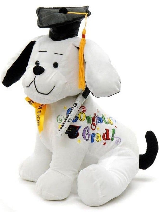 Graduation Autograph Stuffed Dog - Congrats Grad! - 10.5Inches