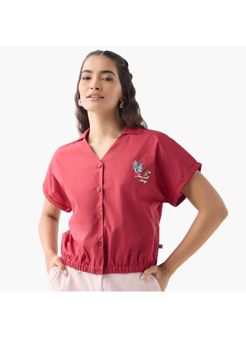 اس بي كاركترز Tom and Jerry Embroidered Shirt with Elasticated Hem