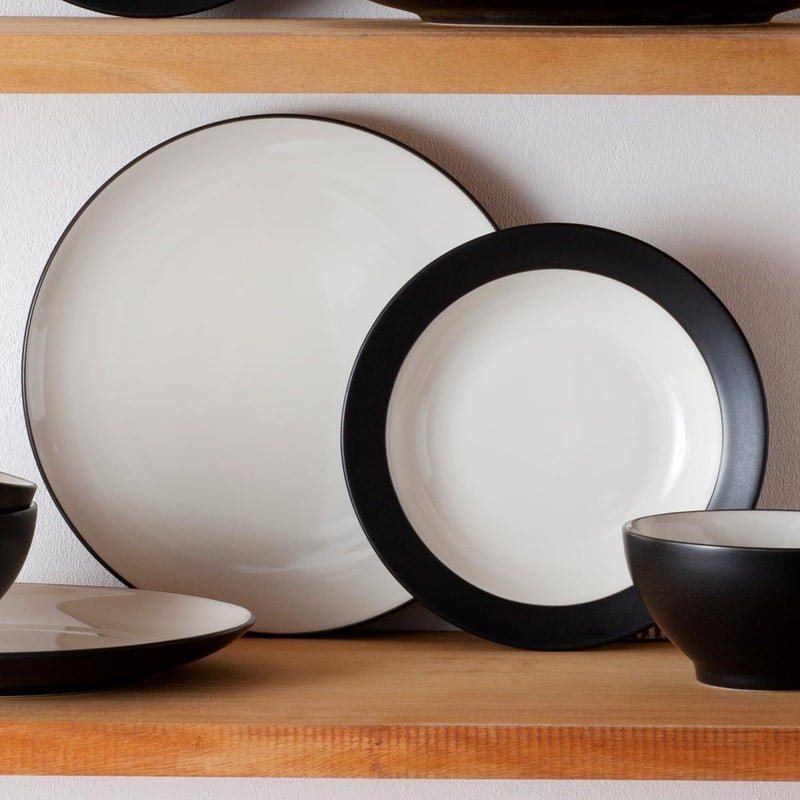 Noritake Colorwave Graphite 12Piece Coupe Dinnerware Set Service for 4 - Image 3