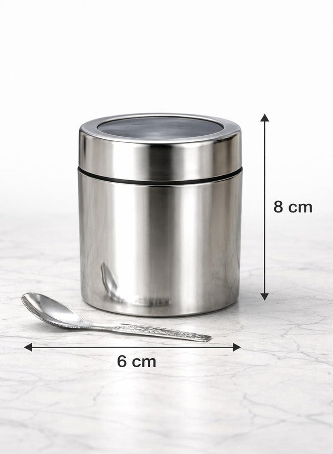 MILTLIFE® Stainless Steel Masala Container 6 pcs | Masala Dani for Kitchen Storage | Steel Masala Box | Airtight Steel Masala Dani with 6 Jars & 6 Spoons - Image 3
