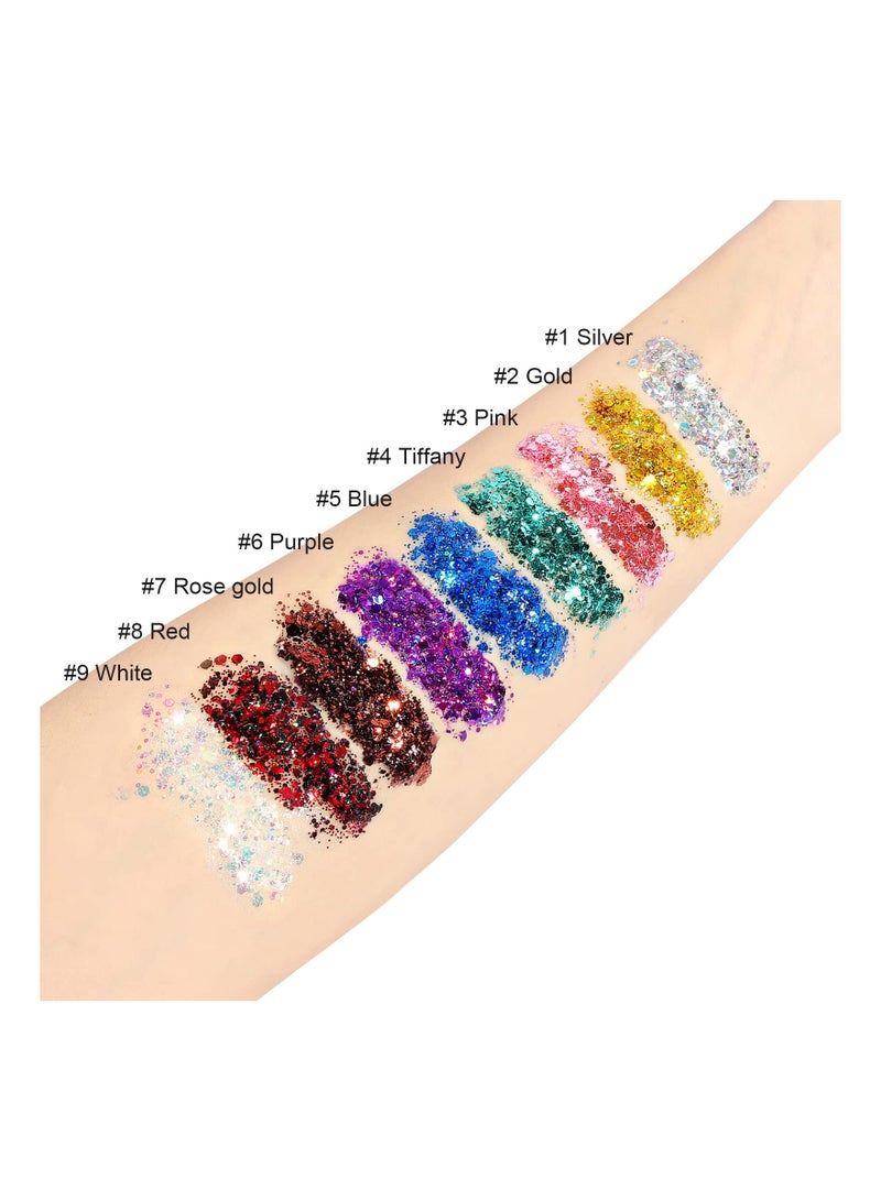 Generic Holographic Mermaid Sequin Body Glitter Gel - Long-Lasting, Waterproof Liquid Makeup for Women - Perfect for Face and Body Sparkle, Shimmering Finish, Ideal for Parties and Festivals.  - Image 2