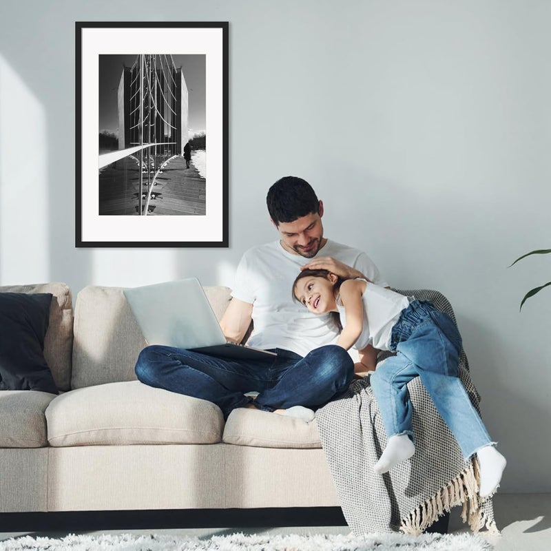 EYMPEU إطار صور EYMPEU، 40 × 60 سم، قطعة واحدة، إطار ملصق للحائط، مناسب للمكاتب والمنازل، أسود - Image 5