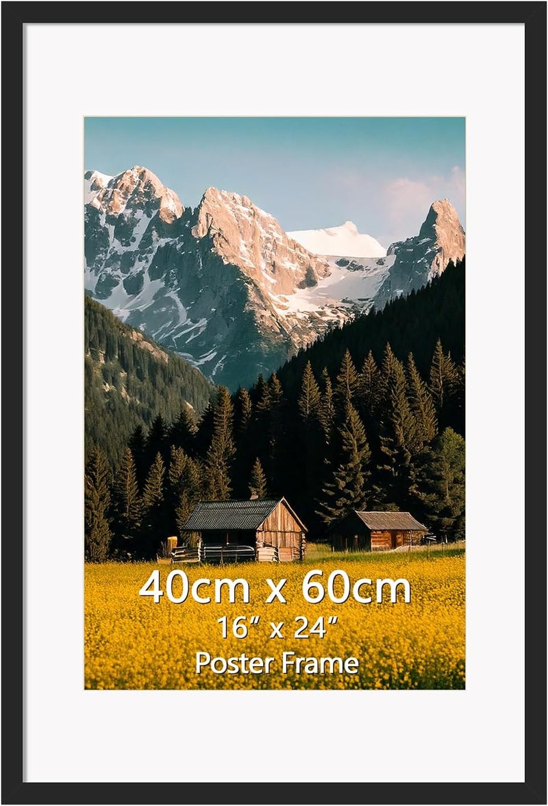 EYMPEU إطار صور EYMPEU، 40 × 60 سم، قطعة واحدة، إطار ملصق للحائط، مناسب للمكاتب والمنازل، أسود - Image 1
