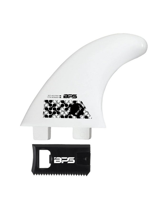 BPS Fiberglass Reinforced Surfboard Fins (3) + Fcs Screw Hardware And Wax Comb! Glass Flex Thruster Surf Fin Set (Fcs G5 M5 Style) Black Tri Fin Thruster Set Surfboard Fins (Link White) - Image 4