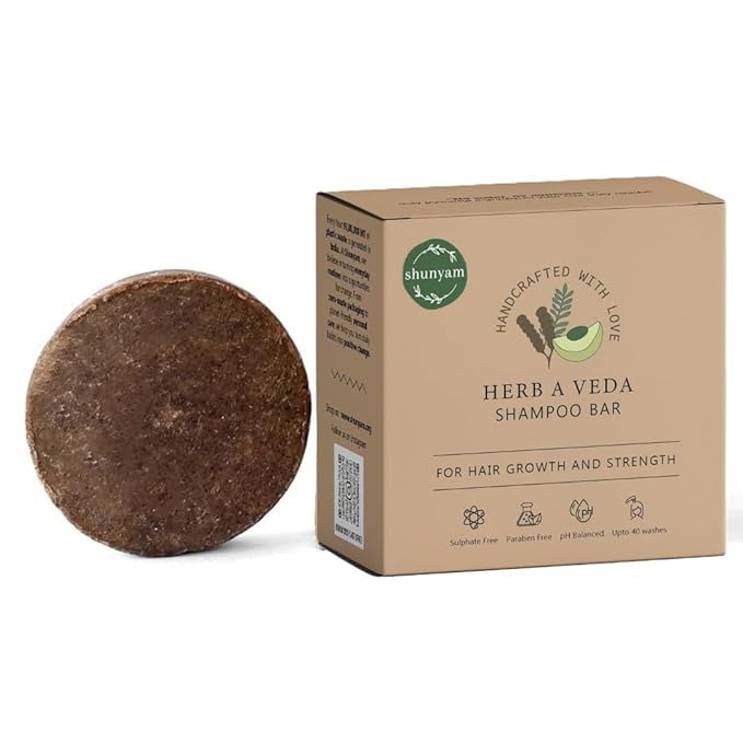 Shunyam Herb a Veda Shampoo Bar with AmlaShikakaiReethaBhringraj For Hair Growth For all Hair types Sulphate Paraben Free 70 gm - Image 2