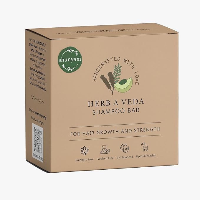 Shunyam Herb a Veda Shampoo Bar with AmlaShikakaiReethaBhringraj For Hair Growth For all Hair types Sulphate Paraben Free 70 gm - Image 1