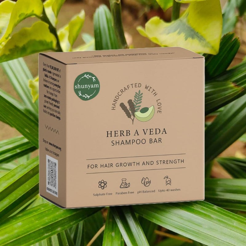 Shunyam Herb a Veda Shampoo Bar with AmlaShikakaiReethaBhringraj For Hair Growth For all Hair types Sulphate Paraben Free 70 gm - Image 5