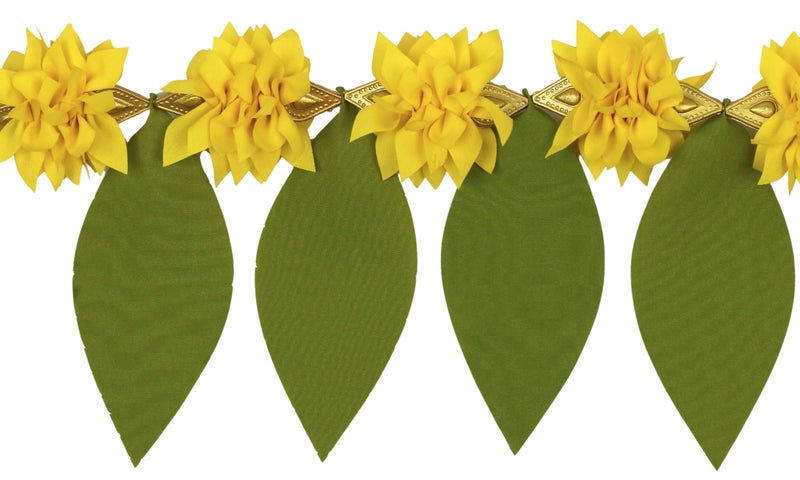Daedal crafters Green Leaf Flower Toran for Main Door Entrance, Reusable Thoran for Mandir & Living Room Décor, Bandarwal for Festival Decoration, Flower Hanging for Home & Office Décor (41x7 inch) - Image 5