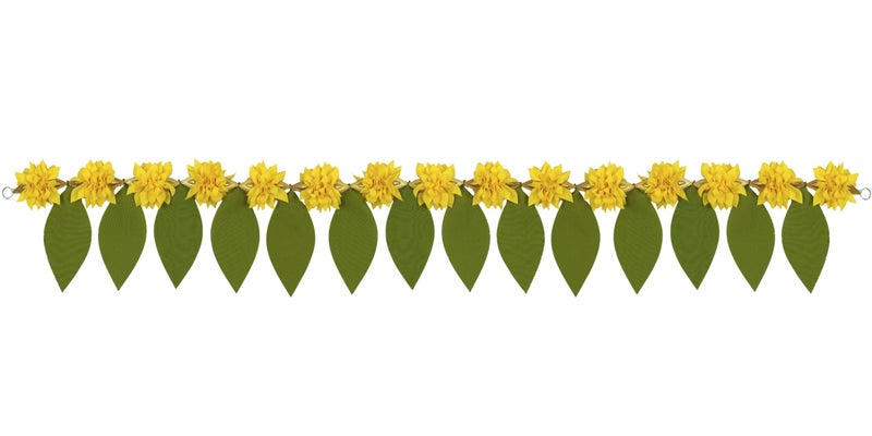 Daedal crafters Green Leaf Flower Toran for Main Door Entrance, Reusable Thoran for Mandir & Living Room Décor, Bandarwal for Festival Decoration, Flower Hanging for Home & Office Décor (41x7 inch) - Image 3