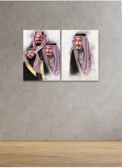 Marktna Decorative Wall Art Painting with The King Ibn Salman ,2 pieces,Size 80x60cm  - Image 1