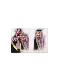 Marktna Decorative Wall Art Painting with The King Ibn Salman ,2 pieces,Size 80x60cm  - Image 2