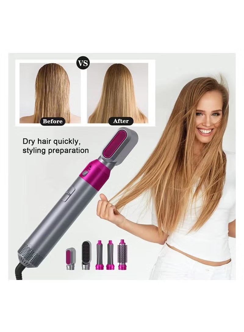 Generic 5-in-1 Hair Styler Air Brush – Hot Air Multi-Functional Dryer with Interchangeable Heads – Curling, Smoothing, Volumizing – Negative Ion Technology - Image 2