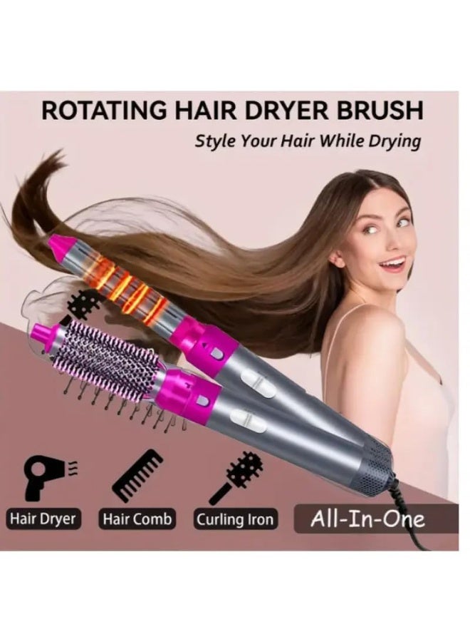 5‑in‑1 Hair Styling Brush 1000W – Hair Dryer and Hot Air Brush with Interchangeable Attachments for Drying and Styling Hair in One Tool – Professional Hair Dryer and Styler for Curling, Straightening, Waving, Adding Volume and Natural Shine – All-in-One Styling Tool Equipped with Negative Ionic Technology to Reduce Frizz, Static and Maintain Healthy, Smooth Hair – Electric Hot Air Brush Suitable for All Hair Types for Women, Short and Long, Fine or Thick Hair – Hot Air Styling Device for Daily Home Use Delivering Salon-Like Professional Results While Saving Time and Effort - Image 5