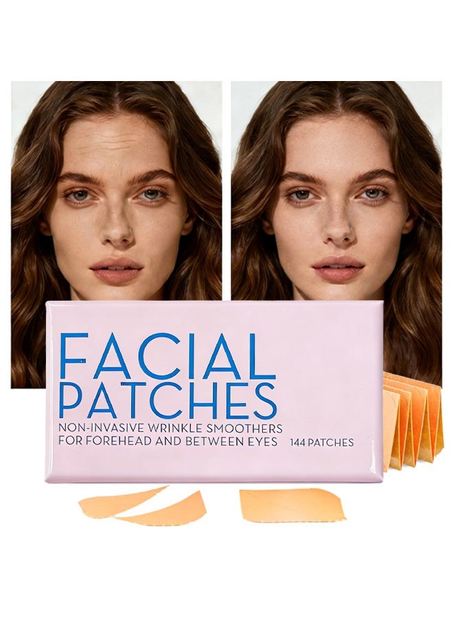 Frownies Forehead and Between the Eyes Facial Patches - Hypoallergenic Patches to Smooth & Soften Forehead Horizontal & Eleven Lines - For Overnight Use, 144 count - Image 1