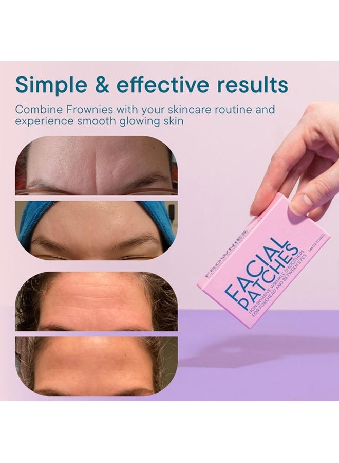 Frownies Forehead and Between the Eyes Facial Patches - Hypoallergenic Patches to Smooth & Soften Forehead Horizontal & Eleven Lines - For Overnight Use, 144 count - Image 4