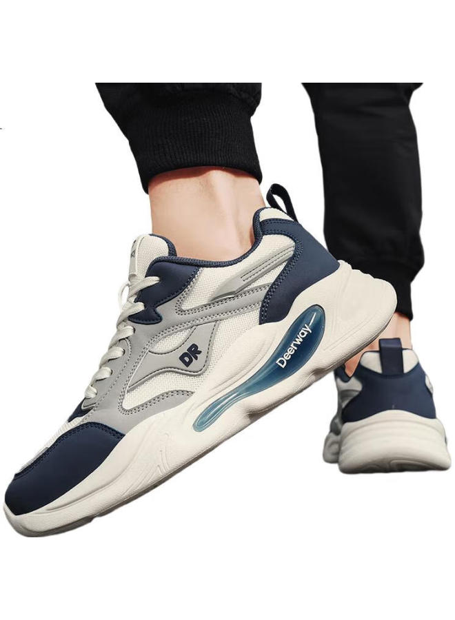 Deerway Men'S Shoes, Summer Dad Shoes, Trendy Thick-Soled Breathable Casual Sneakers, Gray-Blue, Size 42 - Image 2