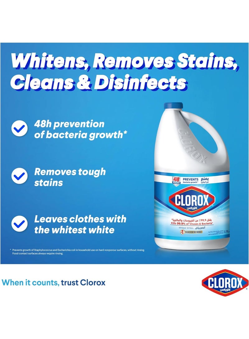 Clorox Bleach Liquid Original Scent And  Disinfecting Wipes Crisp Lemon 3.78L + 35 Wipes  - Image 3