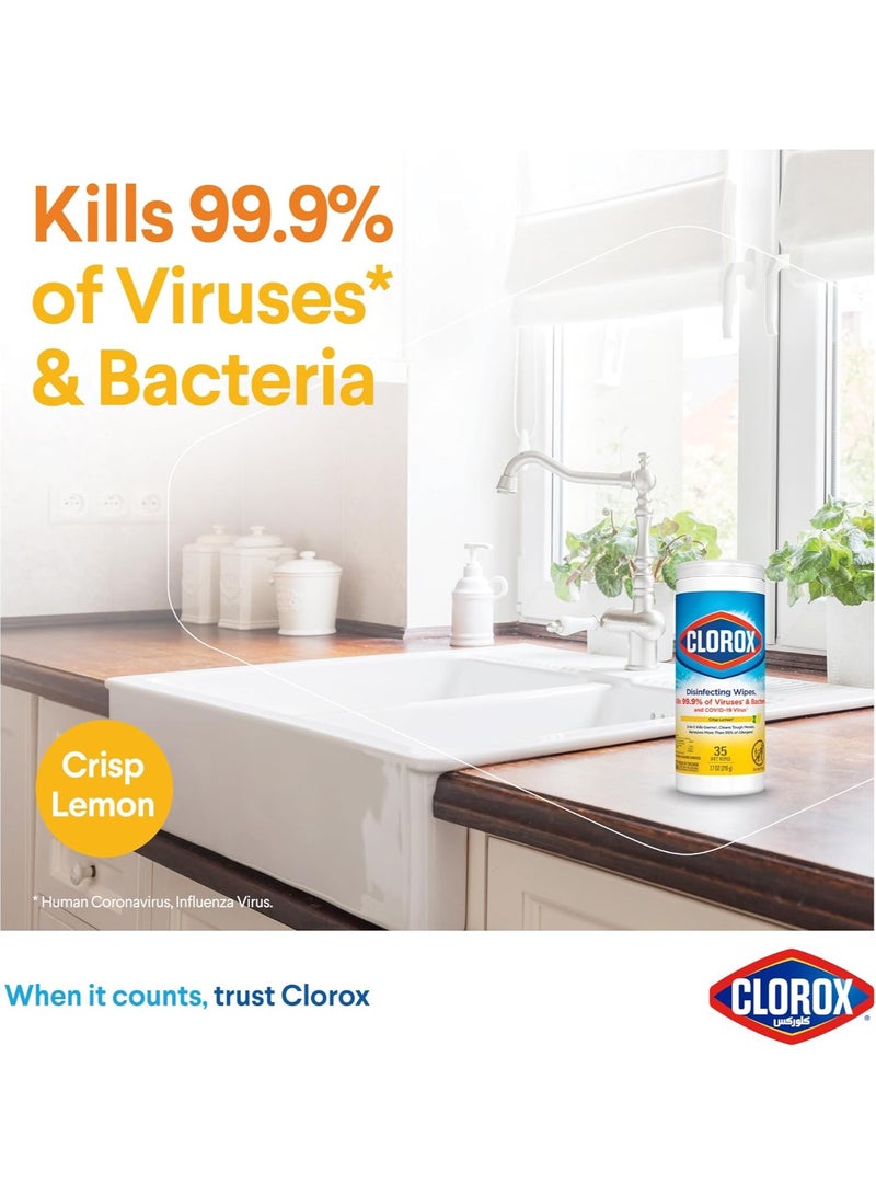 Clorox Bleach Liquid Original Scent And  Disinfecting Wipes Crisp Lemon 3.78L + 35 Wipes  - Image 5