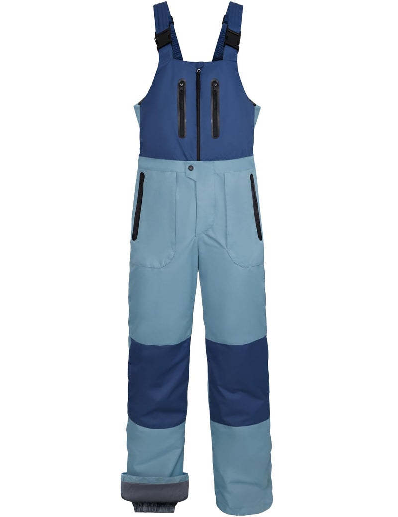 GEMYSE Men's Insulated Waterproof Ski Bib Overalls Winter Snowboarding Pants(Haze Blue and Orchid,X-Large) - Image 1