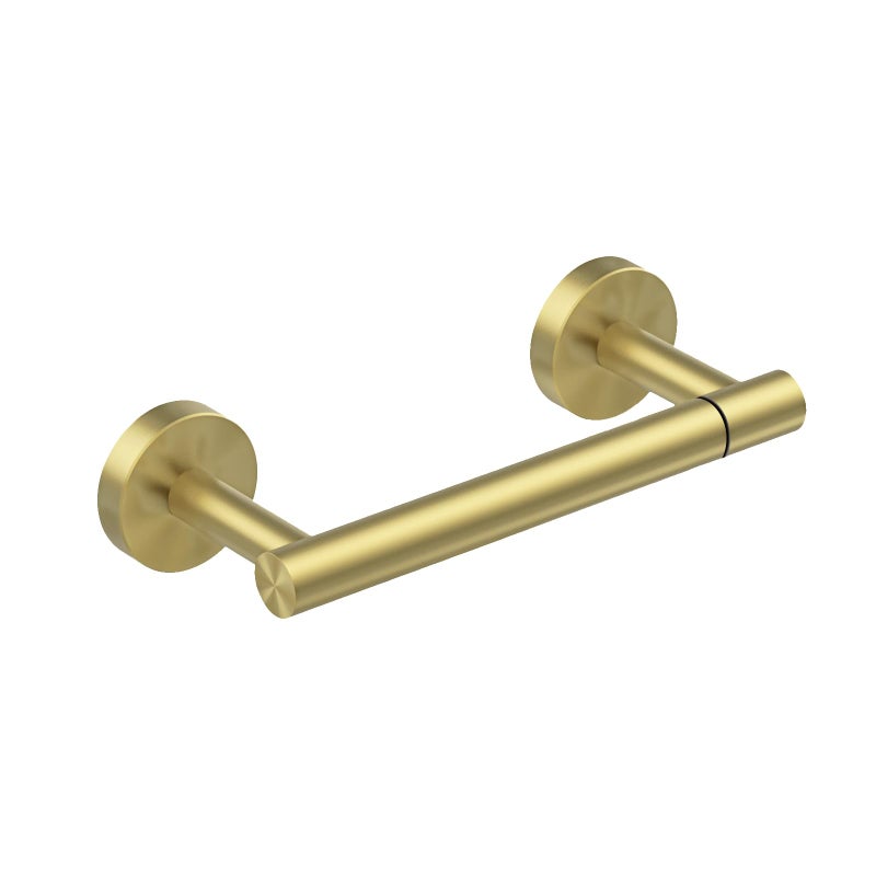 BWE Brushed Gold Toilet Paper Holder Wall Mounted Double Post Pivoting Toilet Tissue Holders SUS 304 Stainless Steel Toilet Roll Holder for Bathroom Kitchen and RV Washroom - Image 1