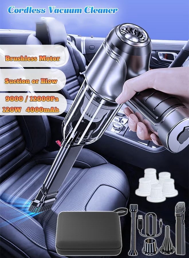 مكنسة كهربائية لاسلكية بقوة 19000 باسكال مع بطارية سعة 2000 مللي أمبير ساعة وشحن سريع عبر منفذ تايب سي - مكنسة يدوية لاسلكية - Image 1