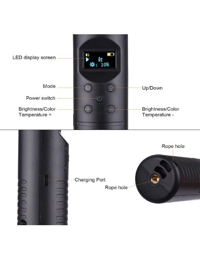 Generic Handheld Rgb Colorful Light Wand Led Photography Light Color Temperature 3000K 6500K Dimmable Brightness  - Image 3