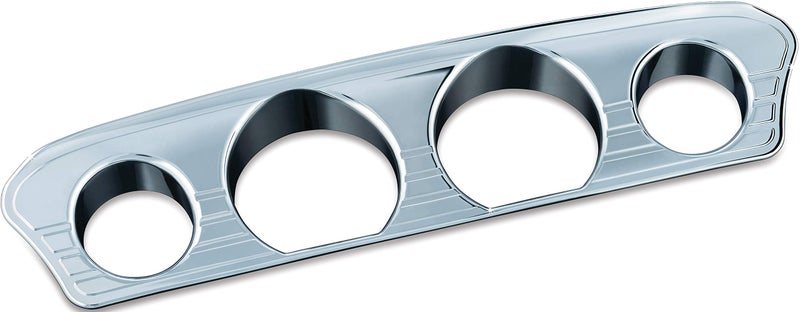 Kuryakyn 7284 Motorcycle Accent Accessory: Tri-Line Gauge Trim for 2014-19 Harley-Davidson Touring & Tri Glide Motorcycles, Chrome - Image 1