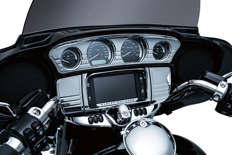 Kuryakyn 7284 Motorcycle Accent Accessory: Tri-Line Gauge Trim for 2014-19 Harley-Davidson Touring & Tri Glide Motorcycles, Chrome - Image 2