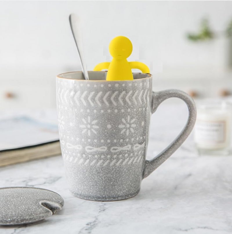 Leden Tea Infuser for Loose Tea Cute Tea Diffuser Fine Mesh Tea Steeper Stainless Steel and Silicone Tea Strainer for Cup and Mug, Yellow - Image 1