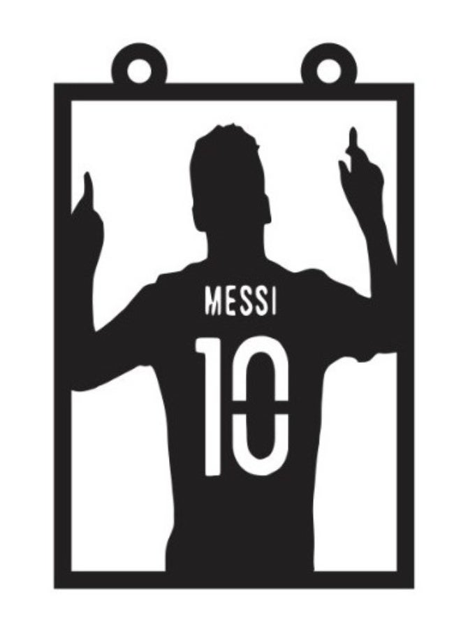 Rearview Mirror Hanging Pendant - Wood - Black (Lionel Andrés Messi - Shirt Back)