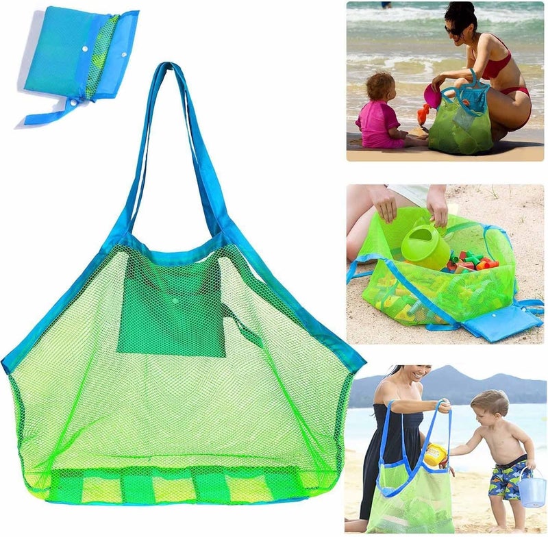 SupMLC Store Mesh Extra Large Beach Bags and Totes - Holds Toys, Towels, Sand Away - For Children's Toys, Market, Grocery, Picnic - Image 1