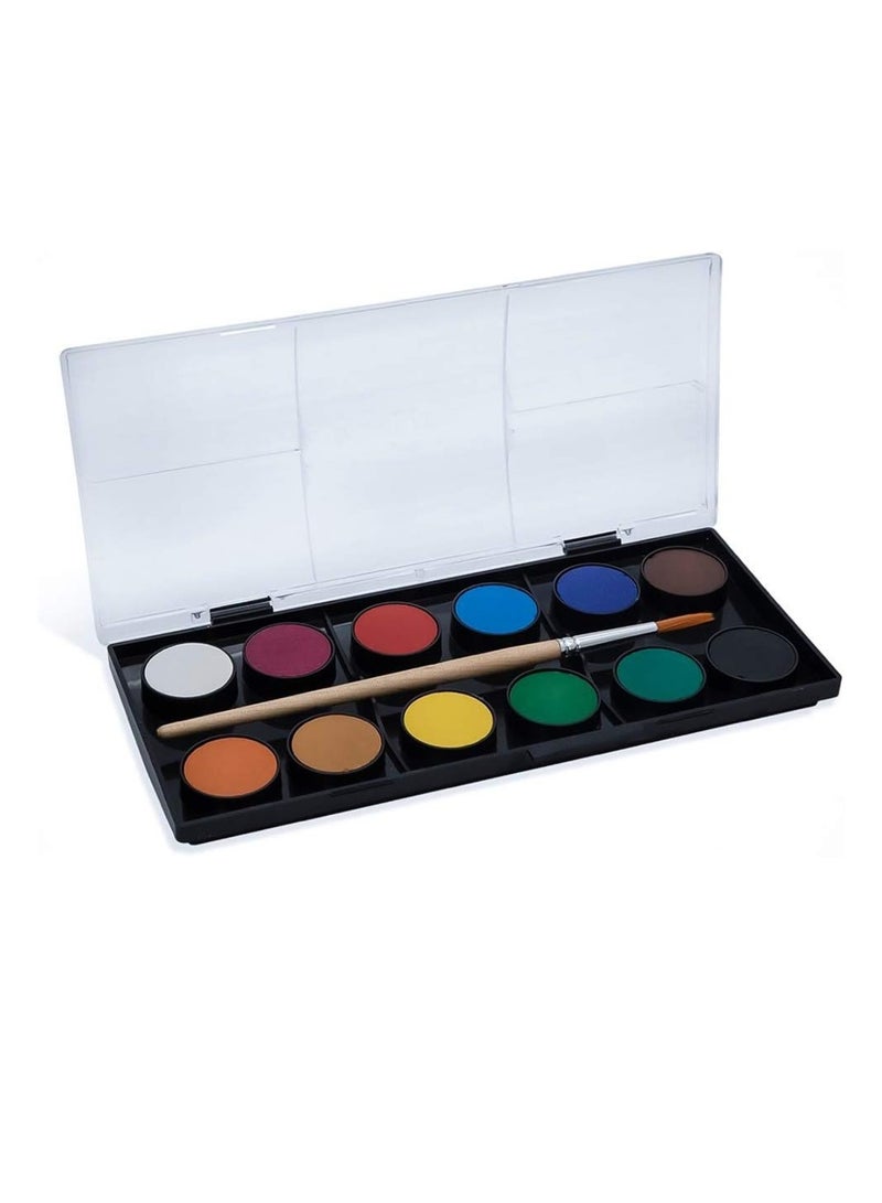 FABER-CASTELL 12-Piece Watercolour Cake With A Brush For Watercolour Paintings  - Image 2