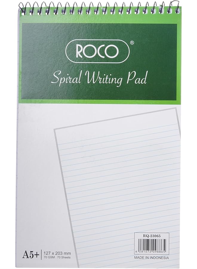 ROCO 70 Sheets A5 Spiral Writing Pad White - Image 2