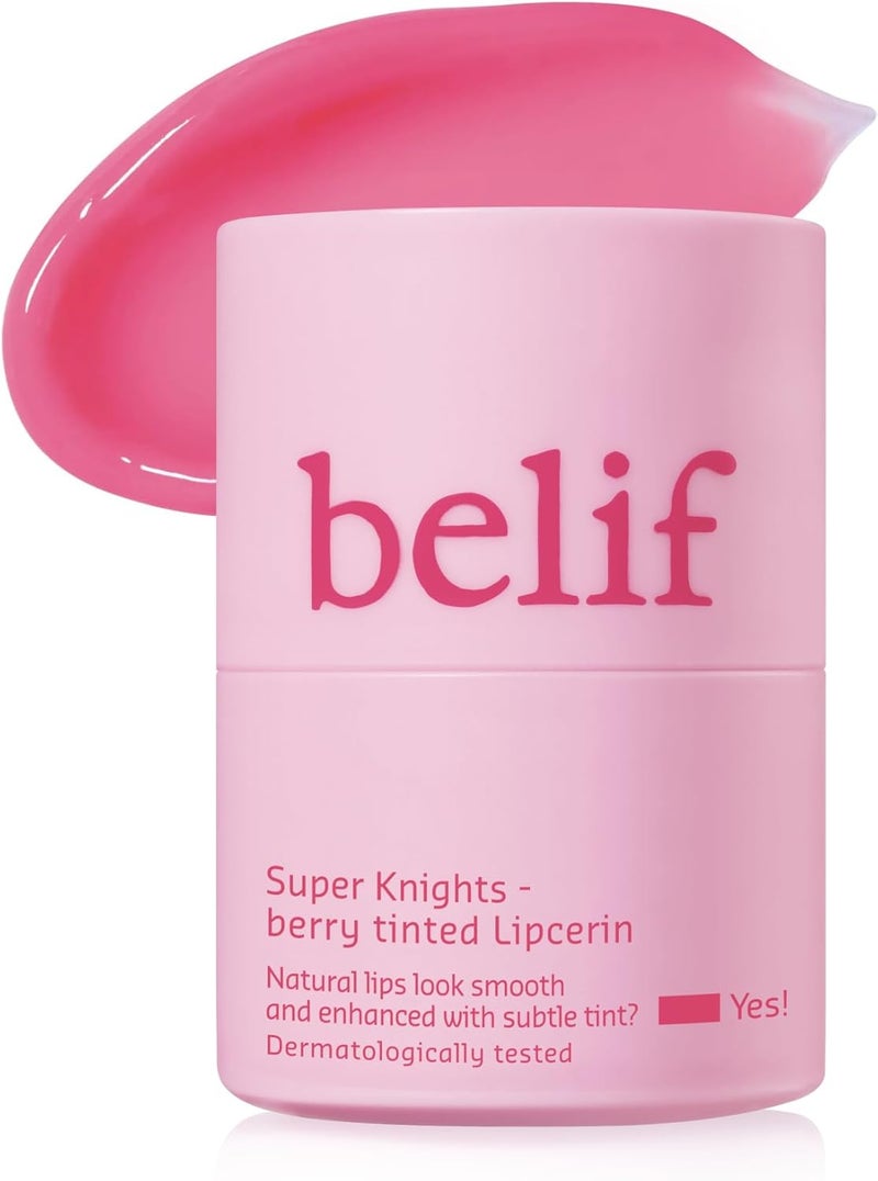 belif Super knights berry tinted Lipcerin Vibrant pink tinted lip care strawberry flavour hydrates and plumps improves lip texture and firmness Korean skincare Korean beauty 15ml