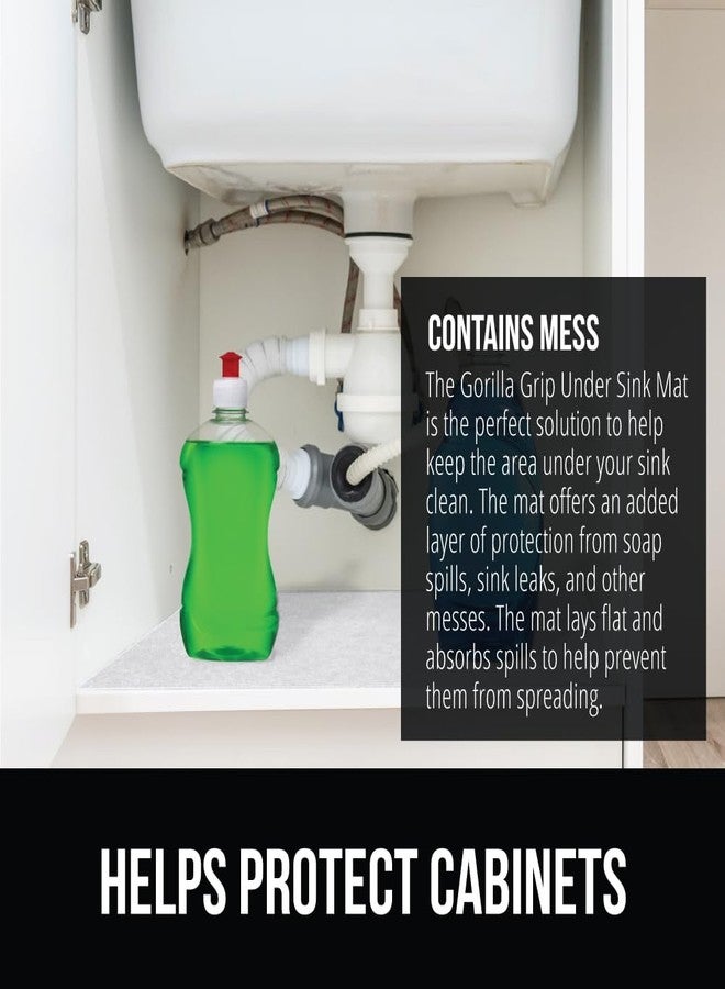 GORILLA GRIP LeakGuard Non-Adhesive Under Sink Mat for Kitchen Cabinet, Waterproof Quick Dry Shelf Liner, Durable Absorbent Felt Mats for Bathroom Sinks, Cabinets, Dresser, Easy to Trim, 24x30 White - Image 3