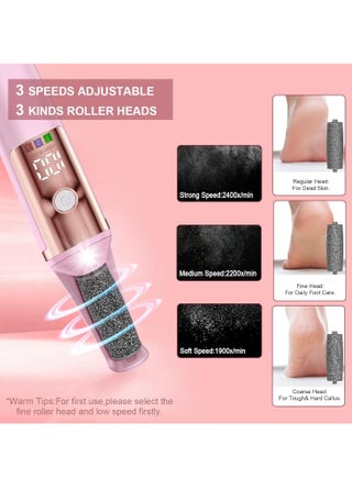 Callus Remover for Feet Rechargeable, Smooth Pedicure Wand Electric Foot File, Professional Pedicure Tools Kits Foot Scrubber for Smoother Feet Ideal Gift, Pedicure Kit Feet Care for Dead Dry Skin - view 3