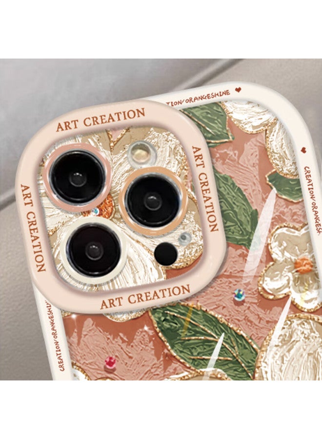 Inkaida Yingkaida Iphone 14 Pro Max Case, Full Protection Shockproof Anti-fingerprint Cover For Men And Women, Protective Case With Puff Shell And Oil Painting Camellia Design - Image 3